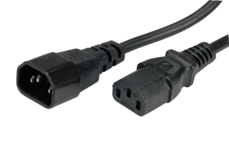 CABLE ALIMENTACION 1 M. CONECTOR IEC 320-C14 a  IEC 320-C13, CPU A MONITOR, NEGRO  VALUE