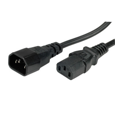 CABLE ALIMENTACION 1,8 M. CONECTOR IEC 320-C14 a  IEC 320-C13, CPU A MONITOR, NEGRO  VALUE