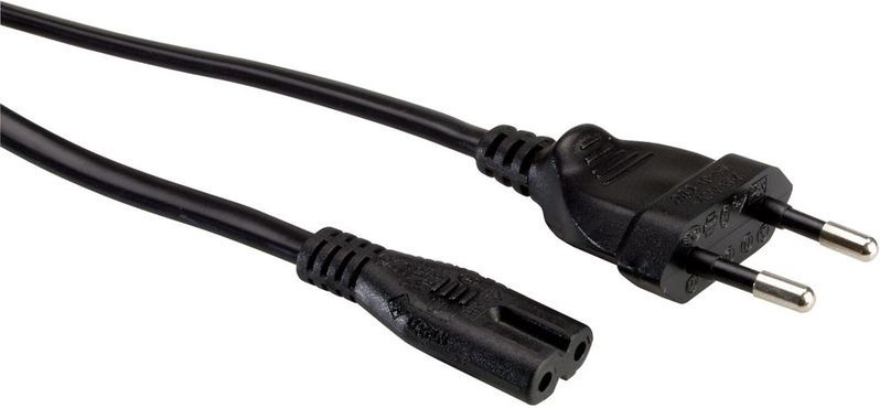 CABLE ALIMENTACION 1,8 M. CONECTOR EUROPLUG - IEC320-C7 NEGRO VALUE (TIPO 8 O DOBLE)