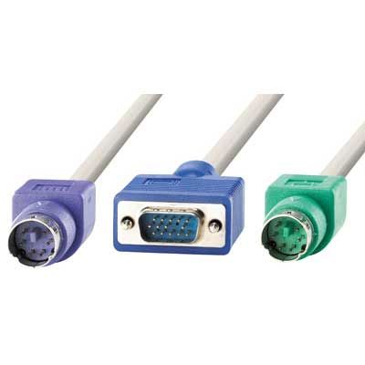 CABLE KVM 3 M.   TECL. 2XMD6M/RATON 2XMD6M/ MONITOR HDB15M-HDB15H