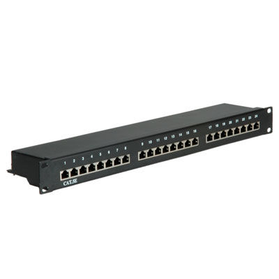 PATCHPANEL CAT.5E STP 24 PUERTOS RJ45 1U 19 NEGRO VALUE