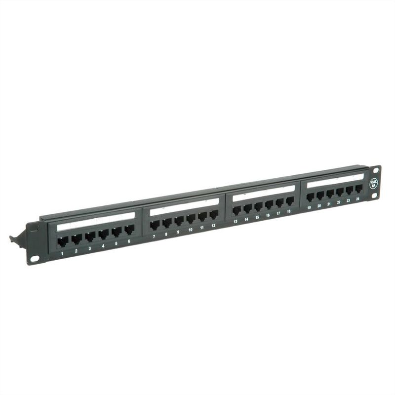 PATCHPANEL CAT.6A UTP 24 PUERTOS RJ45 1U 19 NEGRO VALUE