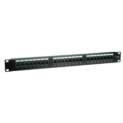 PATCHPANEL CAT.6 UTP 24 PUERTOS RJ45 1U 19 NEGRO VALUE