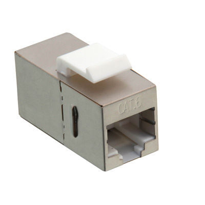 EMPALMADOR RJ45 HEMBRA/RJ45 HEMBRA CAT.6 STP PARA PATCHPANEL COLOR PLATA VALUE