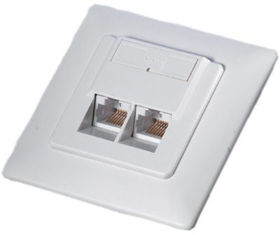 ROSETA EMPOTRAR CAT.6 RJ45X2  SIN APANTALLAR, VALUE BLANCA