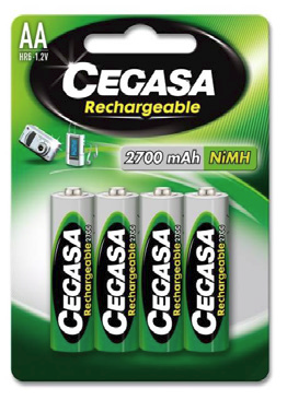 HR6-Recargable AA 2700 mAh BLISTER 4 UDS CEGASA