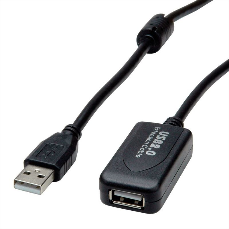 Cable USB 2.0, 15 M. PROLONGADOR ACTIVO M/H NEGRO STANDARD