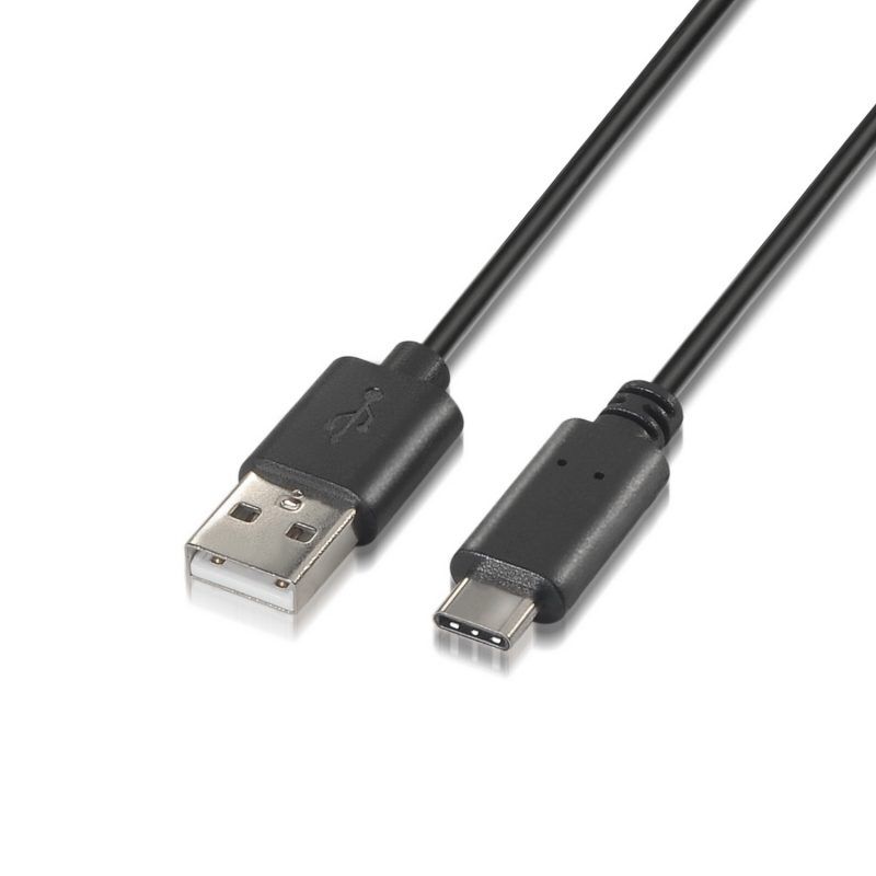 CABLE USB 2.0 3A  TIPO USB C  M / A M  NEGRO 0,5 M