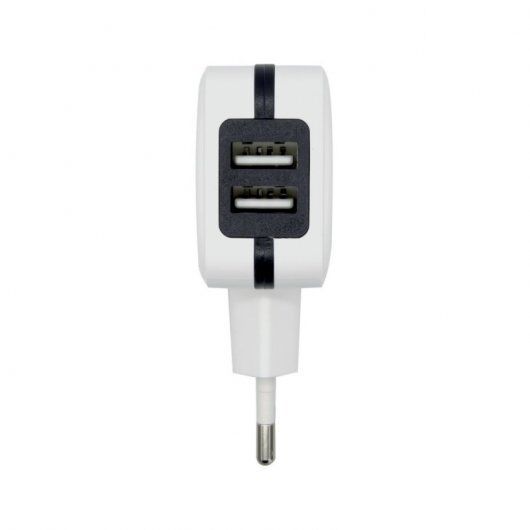 Cargador de Pared para Móvil USB 17 W 5V/3,4 A 2 PUERTOS BLANCO