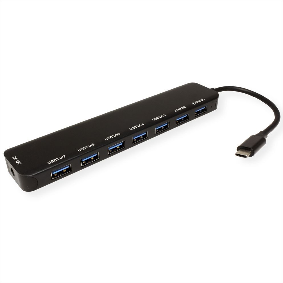 HUB USB3.2 Gen1 Tipo C  Hub, 7 Puertos USB A H con Alimentación Value