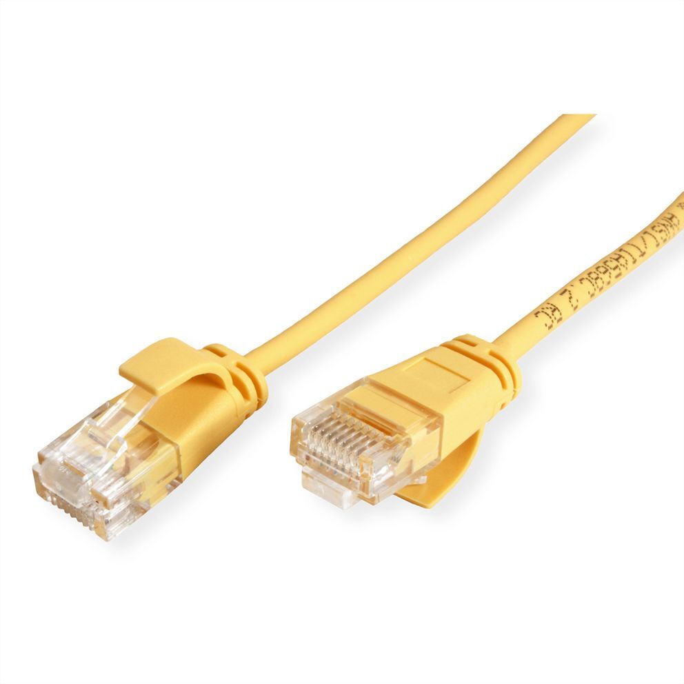 LATIGUILLO RJ45 0,15 M CAT.6A UTP DATA CENTER LSOH SLIM COBRE AMARILLO ROLINE