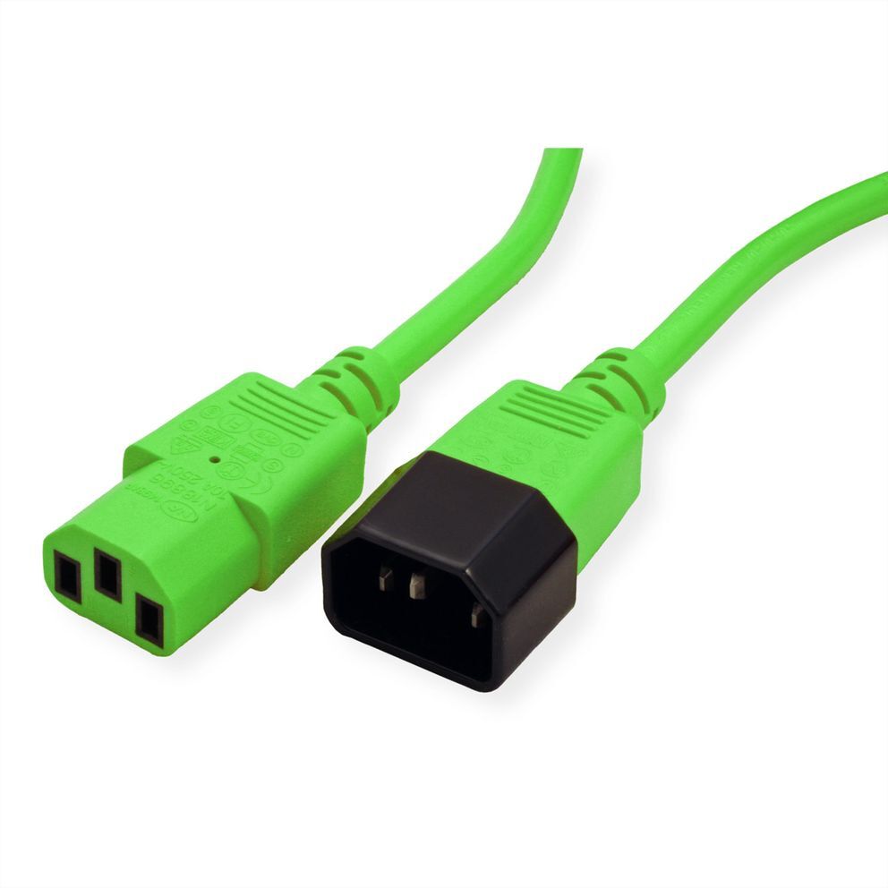 CABLE ALIMENTACION 1,8 M. CONECTOR IEC 320-C14 a IEC 320-C13, CPU A MONITOR, VERDE VALUE