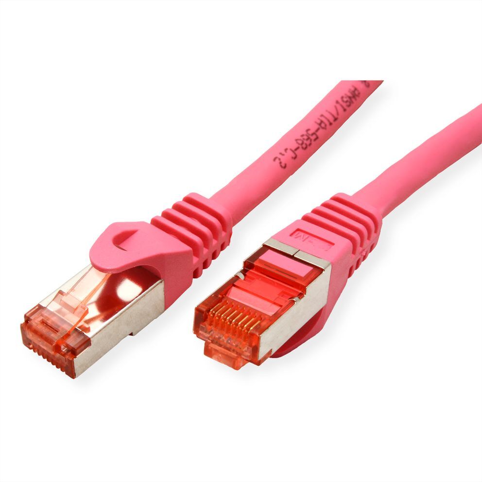 LATIGUILLO RJ45 1 M CAT.6 S/FTP (PIMF) COBRE LSOH COMPONENT LEVEL ROSA ROLINE