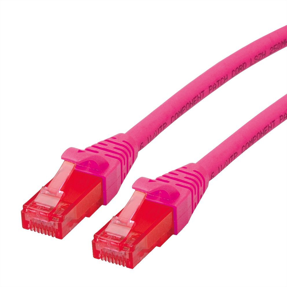 LATIGUILLO RJ45 2 M CAT.6 UTP COBRE LIBRE DE HALOGENO COMPONENT LEVEL ROSA ROLINE