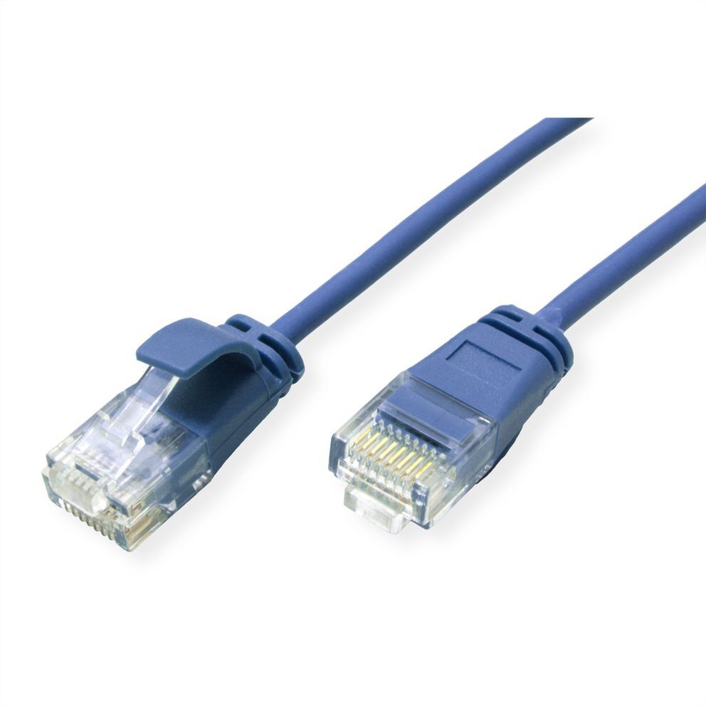 LATIGUILLO RJ45 1,5 M CAT.6A UTP DATA CENTER LSOH SLIM COBRE AZUL ROLINE