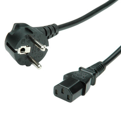 CABLE ALIMENTACION 1,8 M. SCHUKO ANGULADO -IEC320 C13, 10A NEGRO ROLINE