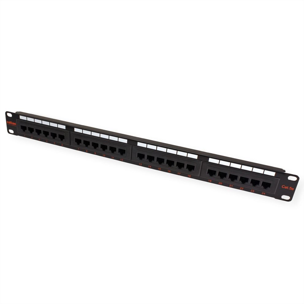 PATCHPANEL CAT.5E UTP 24 PUERTOS RJ45 19 NEGRO ROLINE