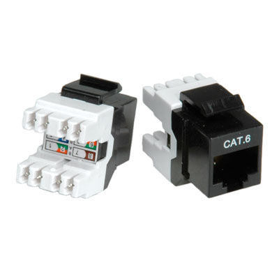 CONECTOR RJ45 HEMBRA/KRONE CAT.6 PARA PATCHPANEL Y ROSETA, SIN HERRAMIENTAS  COLOR NEGRO