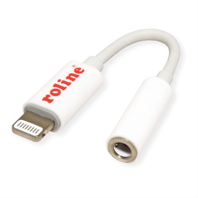 Adaptador de  Audio , Iphone,  Lightning (8Pin) a 3.5mm Stereo  M/H, 0.13m ROLINE