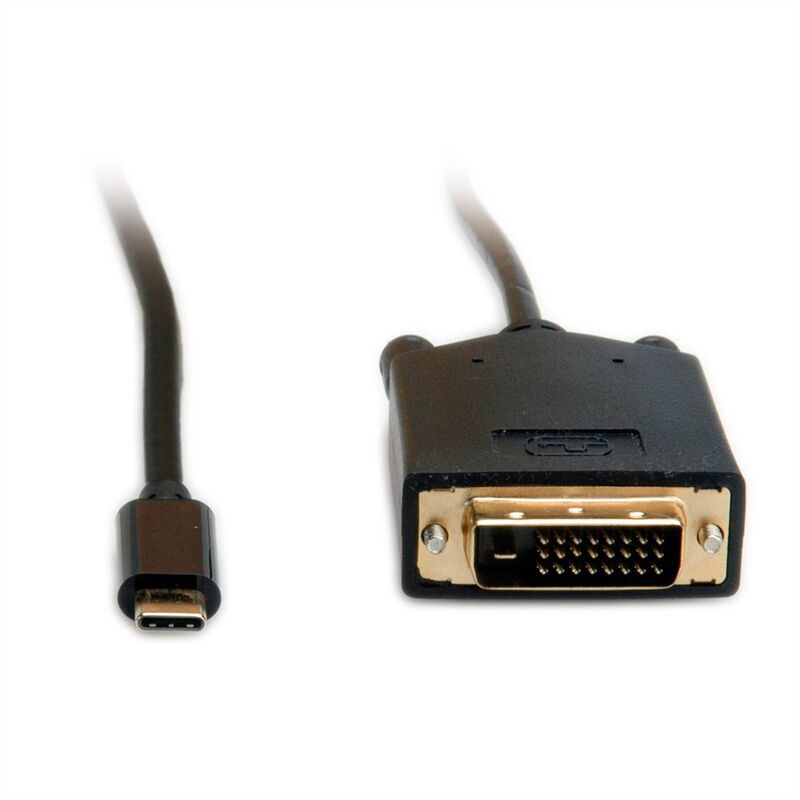 CABLE USB TIPO C 2 M, TIPO C - DVI, M/M, NEGRO VALUE