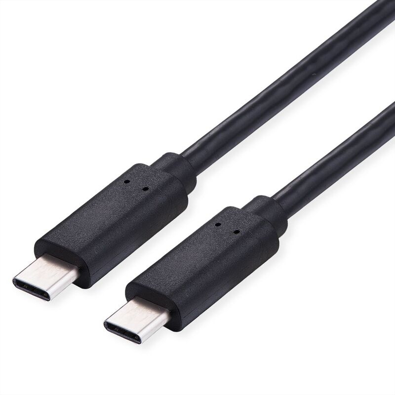 Cable USB 2.0, Tipo C - C, M/M, 100W, Negro, 1 m VALUE