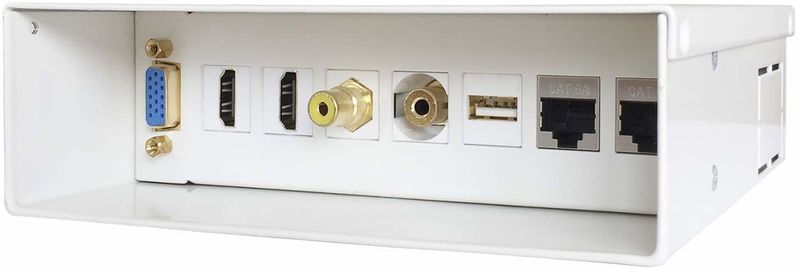 CAJA DE CONEXIONES MULTIMEDIA  - VGA - 2*HDMI - JACK3.5 - RCA - 1*USB - 2*RJ45 - CAT 6A - STP - BLANCO