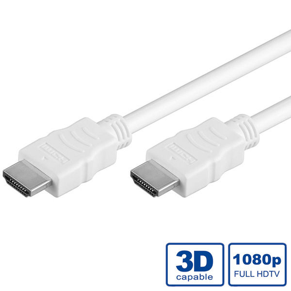 CABLE HDMI 2 M. HDMI M/HDMI M 4K ALTA VELOCIDAD CON ETHERNET 3840 x 2160 @30Hz BLANCO  VALUE