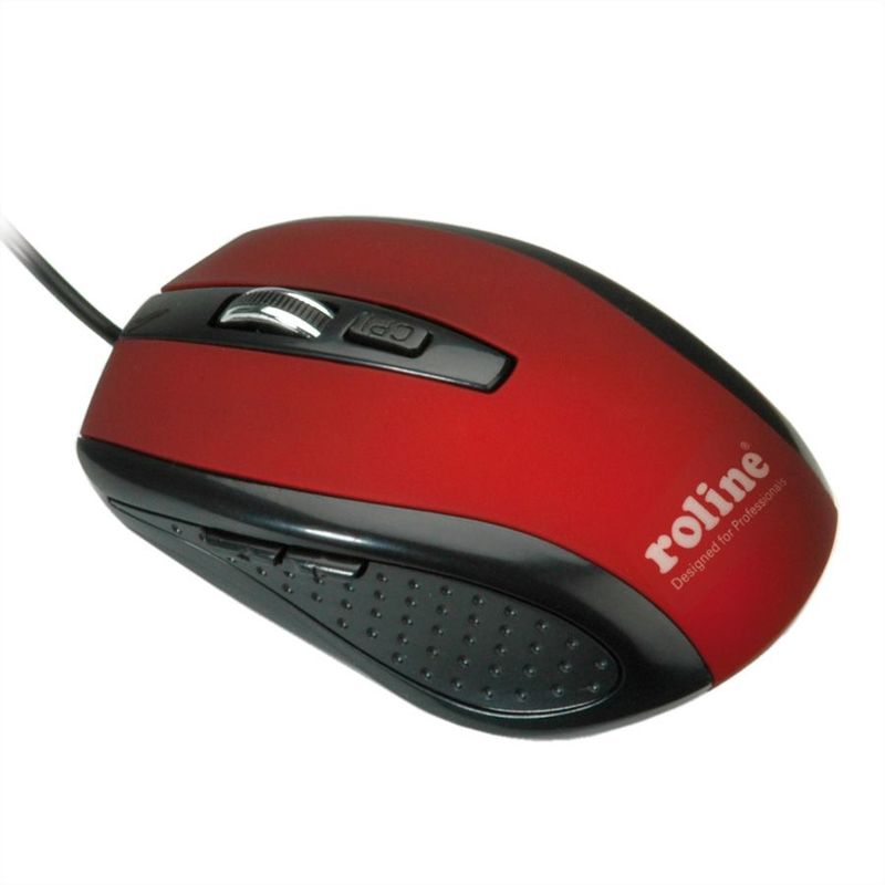 RATON USB OPTICO ROJO/NEGRO ROLINE