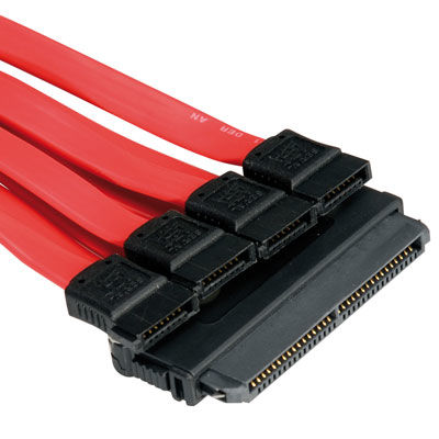 CABLE SAS 0,50 M. 4X SATA MACHO HDD / SAS MACHO SFF-8484  ROLINE