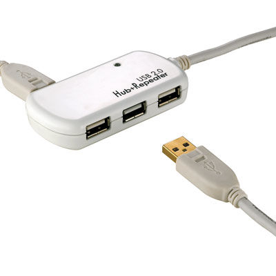 CABLE USB 2.0 12 M PROLONGADOR CON HUB DE 4 PUERTOS ROLINE