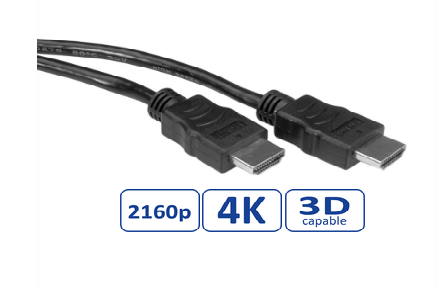 CABLE HDMI 5 M. HDMI M/HDMI M 4K/3D ALTA VELOCIDAD CON ETHERNET 3840 x 2160 @30Hz NEGRO STANDARD