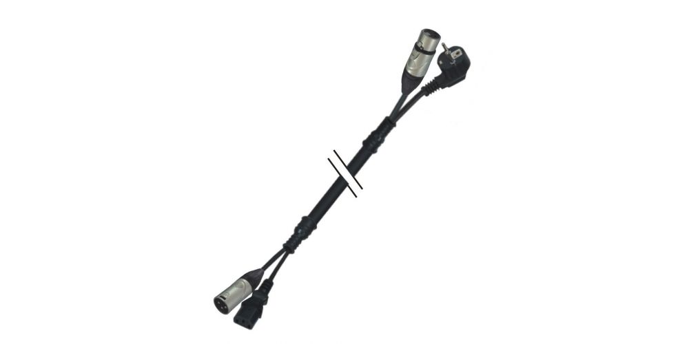 Audibax MCXXP10 Cable XLR Macho a XLR Hembra 10 metros + Toma 220 V