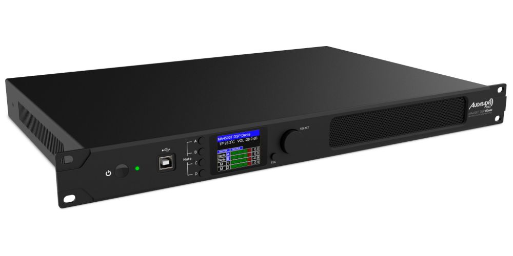Audibax Pro MA4500T DSP Dante Amplificador de Matriz Dante 19  600W Control DSP + Ethernet