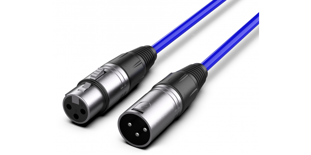 Audibax Silver Cable XLR Macho - XLR Hembra 10 Metros Azul