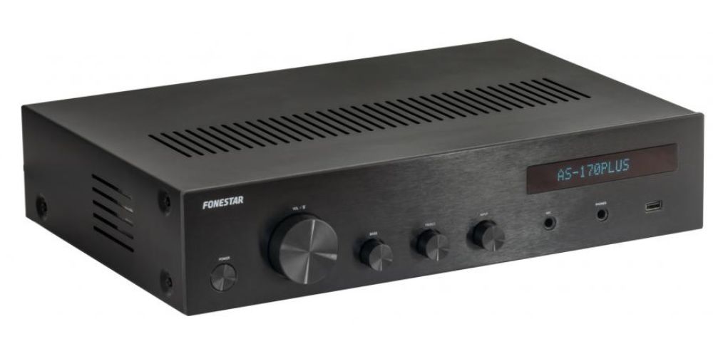 Fonestar AS-170PLUS Amplificador Estéreo HiFi 80+80W RMS Bluetooth / USB / FM. Mic In